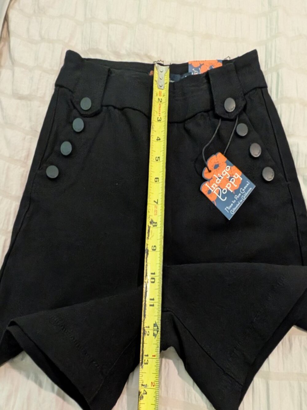 Indigo Poppy Black High-Waisted Sailor Shorts – Size 6 – New With Tags 🖤 - Picture 4 of 4